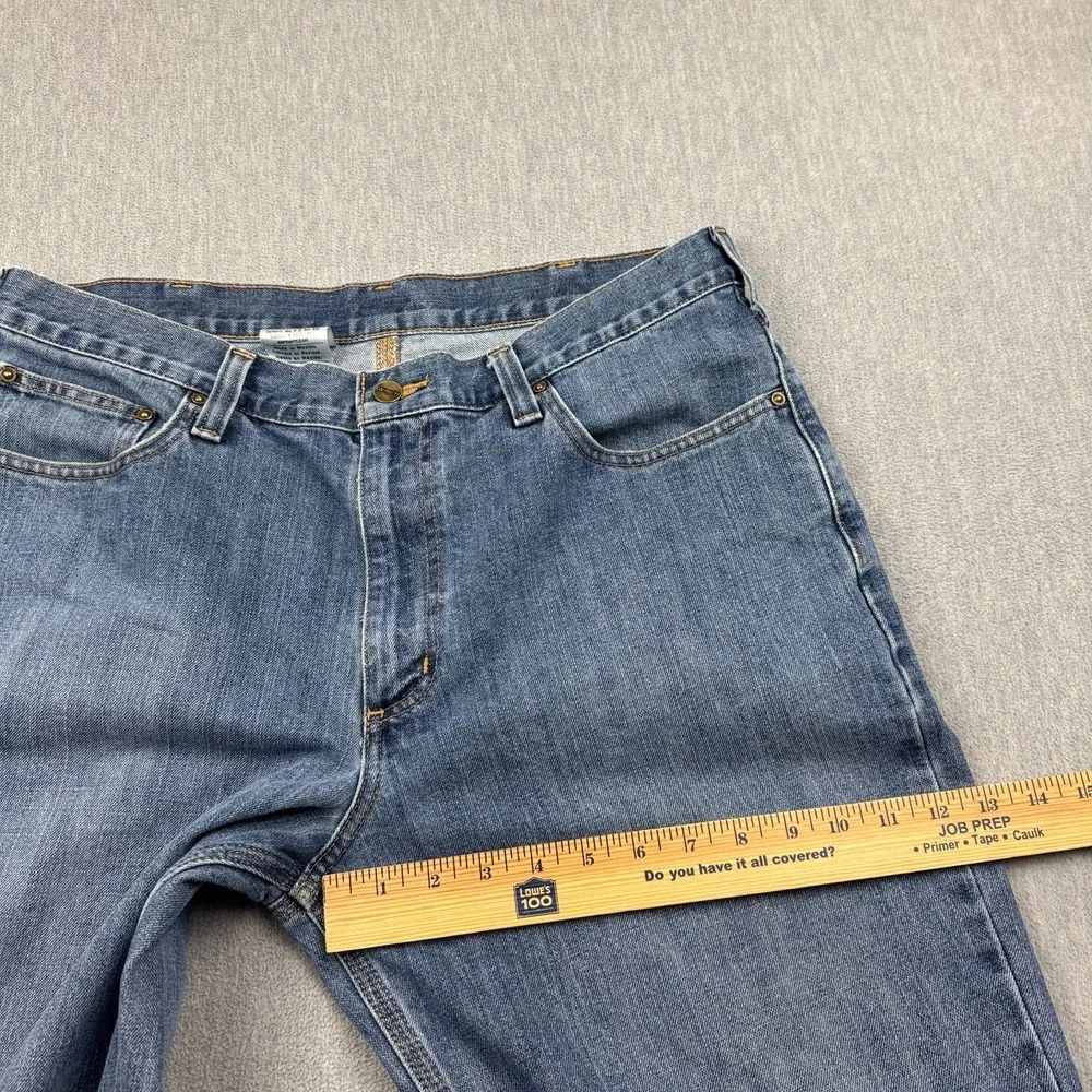 Carhartt Jeans Mens 36x34 Blue Denim Relaxed Fit Straight Holter Workwear 101483